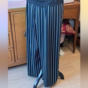 Elegant Striped Wide Leg Pants